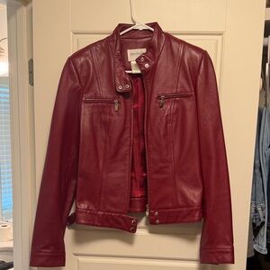 Hugo Buscati Deep Red Leather Jacket